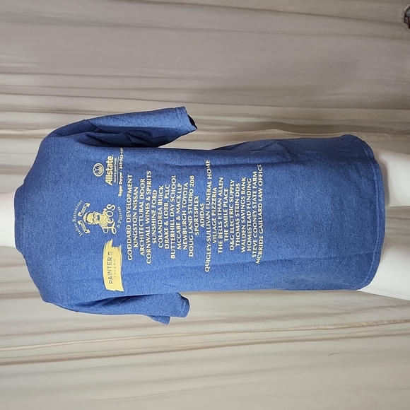 $5☃️"Cornwall Run" Unisex Breast Cancer Heathered Blue Medium Tee Shirt - Picture 4 of 10